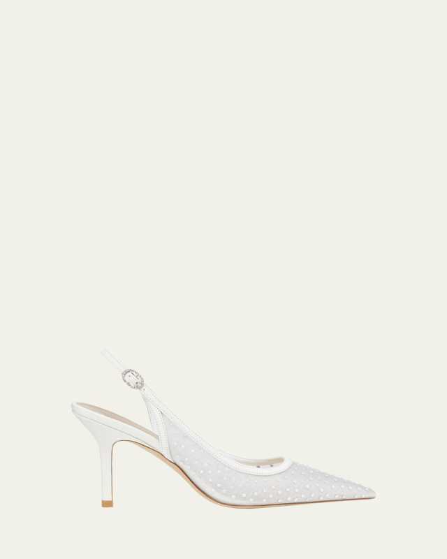 Emilia Crystal Mesh Slingback Pumps